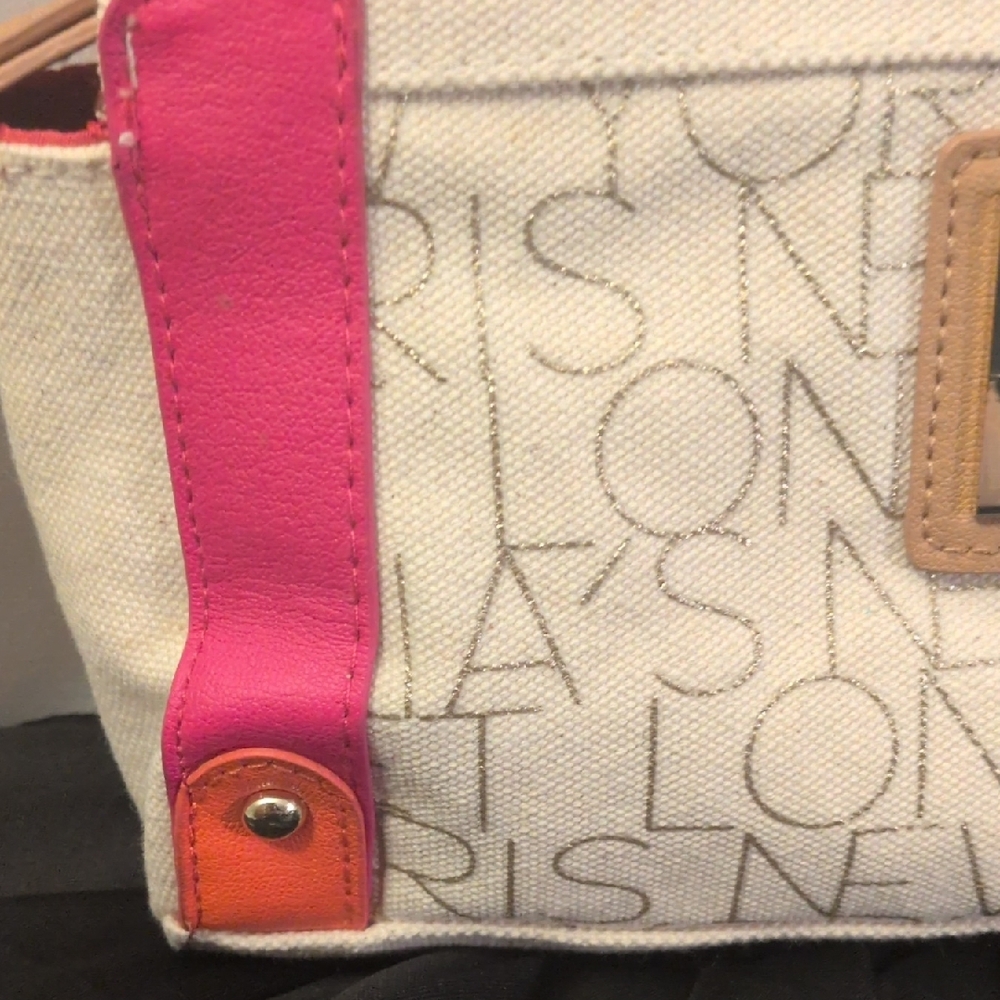 Victoria's Secret White Clutch with Pink and Orange Accents - Picture 4 of 8